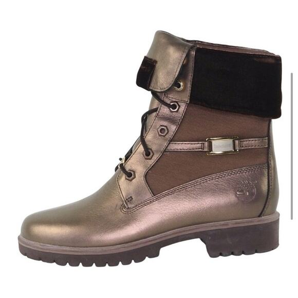 Timberland Lady Premium Fold 8 IN Winter Brown 96367 Womens Boots Leather 9.5 M - Picture 1 of 10